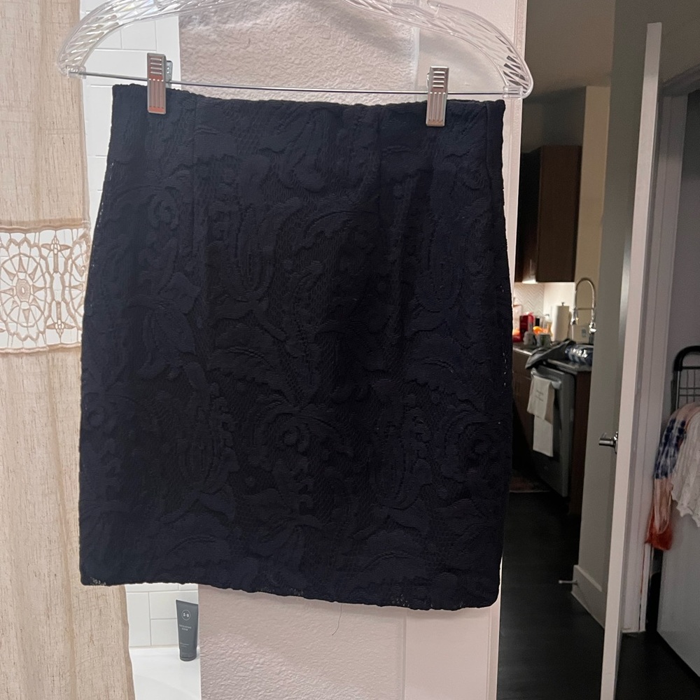 H&M Navy Lace Mini Pencil Skirt